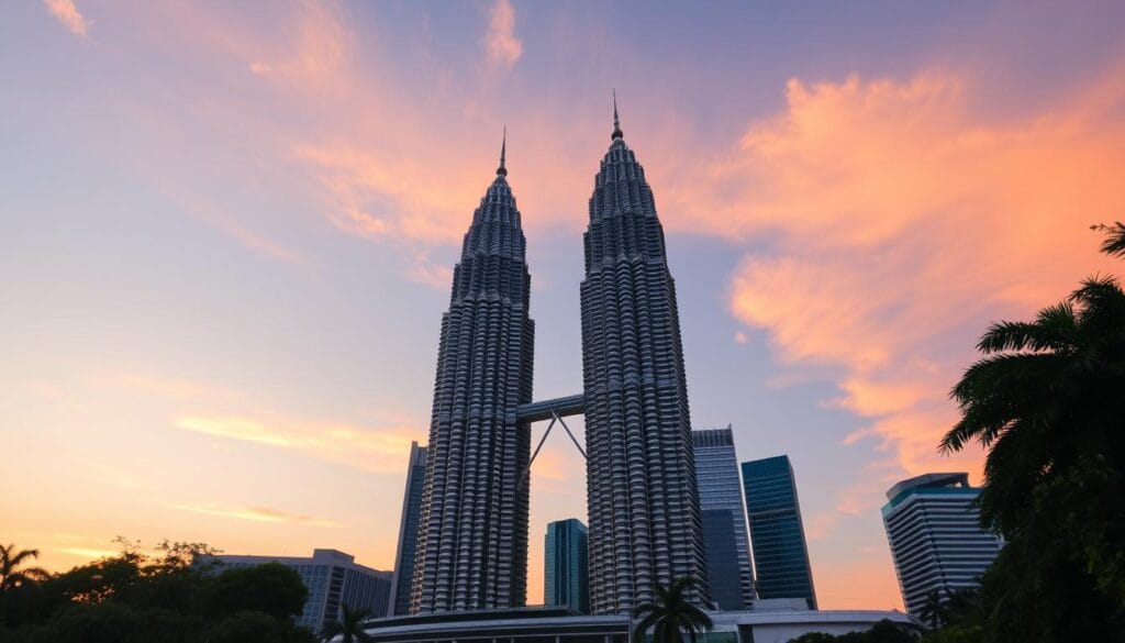 صورة لبرجي بتروناس التوأم في كوالالمبور