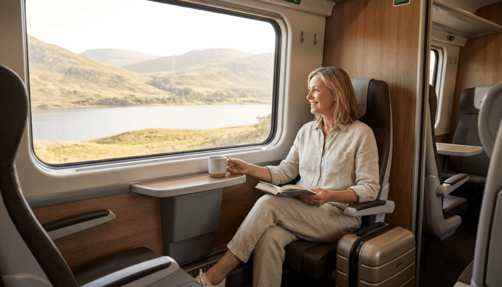 مسافر يستمتع بتجربة سفر مريحة تعكس قيمة أفضل مقابل التكلفة